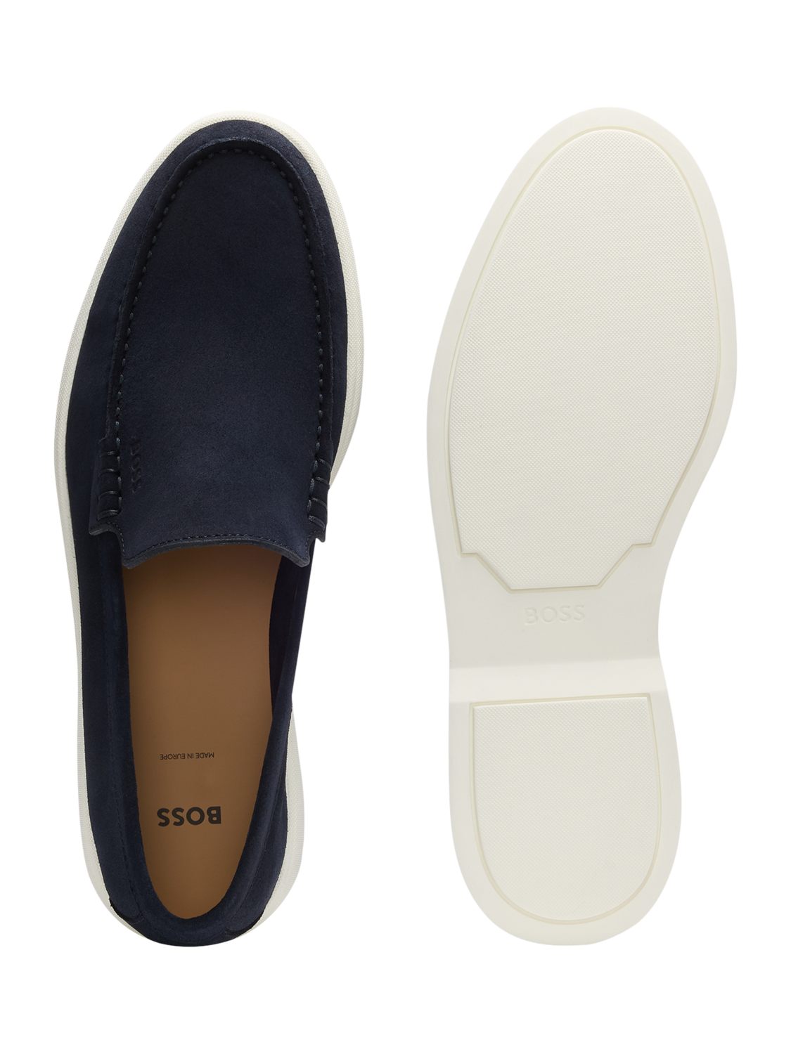 Product image 4 of 5, which shows HUGO BOSS BOSS Suede Loafers, Dark Blue, 8