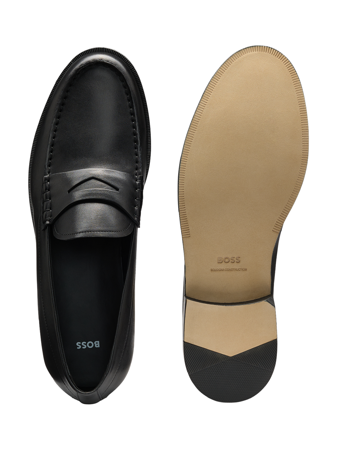 Product image 3 of 5, which shows HUGO BOSS BOSS Leather Loafers, Black, 10