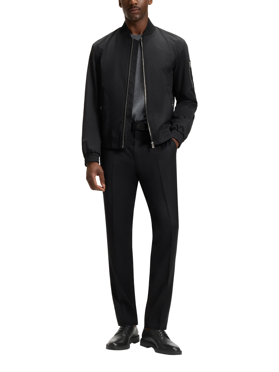 Product image 2 of 5, which shows HUGO BOSS BOSS Leather Derby Shoes, Black, 8