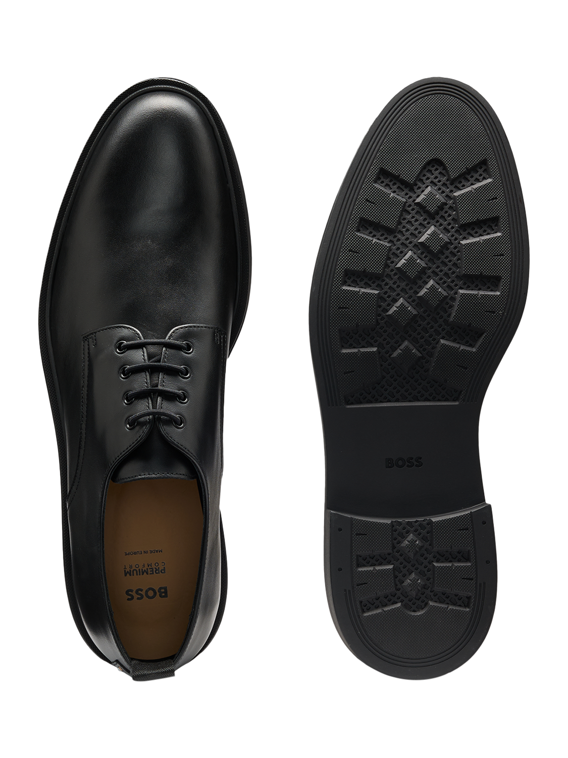 Product image 3 of 5, which shows HUGO BOSS BOSS Leather Derby Shoes, Black, 8