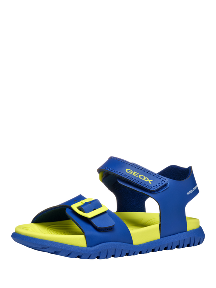 Geox Kids' Fusbetto Open Toe Sandals, Royal/Fluo Yellow - view 2, Royal/Fluo Yellow