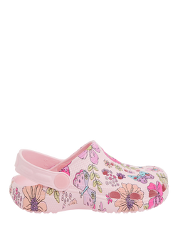 Angels by Accessorize Kids' Butterfly Print Clogs, Pink/Multi, Pink/Multi