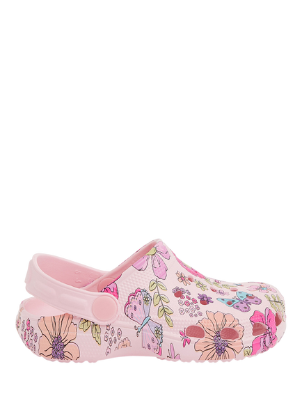 Angels by Accessorize Kids' Butterfly Print Clogs, Pink/Multi, Pink/Multi