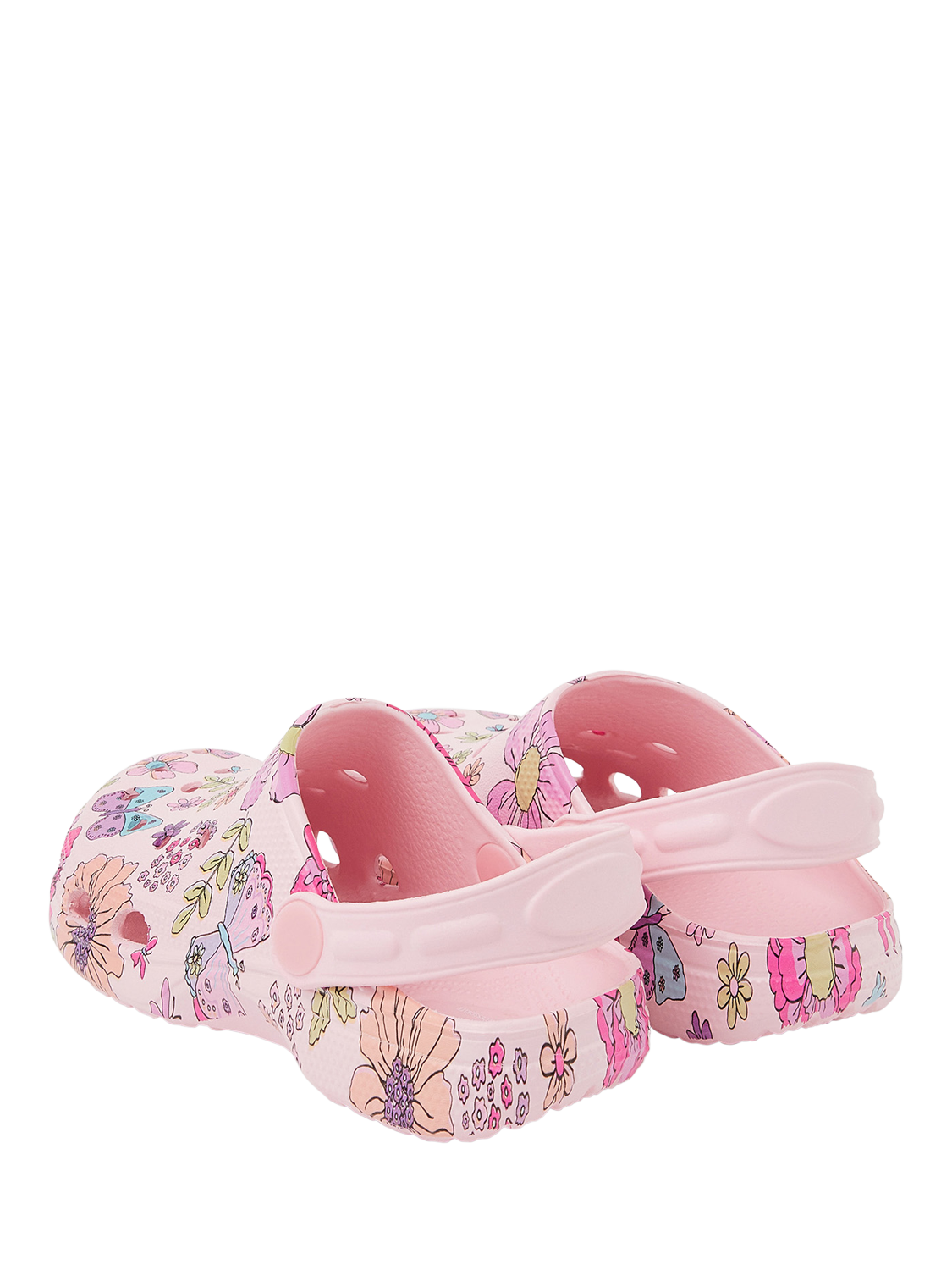 Product image 3 of 3, which shows Angels by Accessorize Kids' Butterfly Print Clogs, Pink/Multi, 1