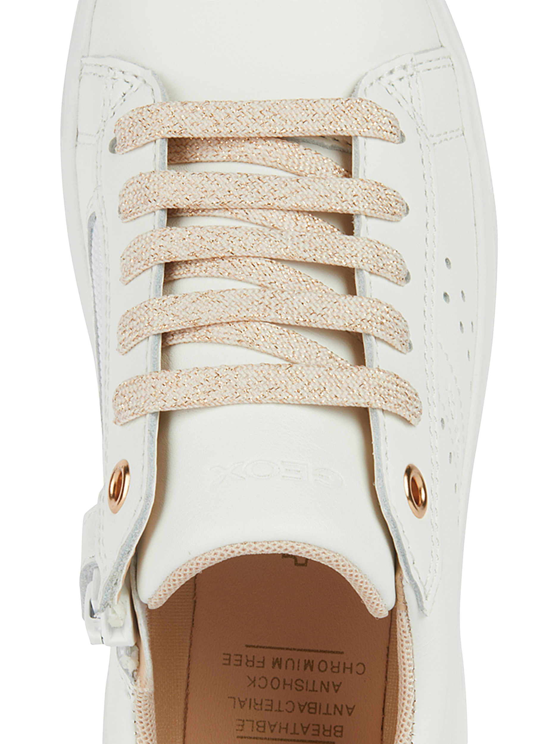 Product image 8 of 8, which shows Geox Kids' Nettuno Leather Trainers, White/Light Rose, EU28
