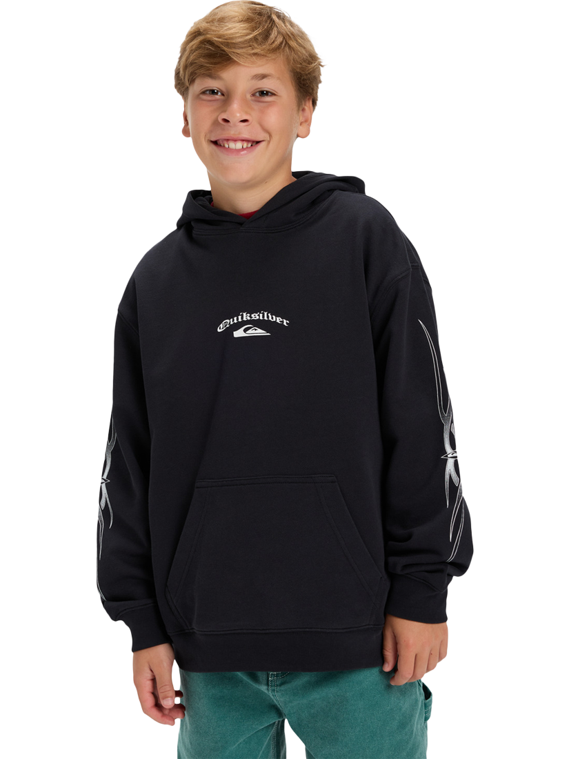 Product image 1 of 5, which shows Quicksilver Kids' Cotton Rich Oversized Hoodie, Black, 8 years