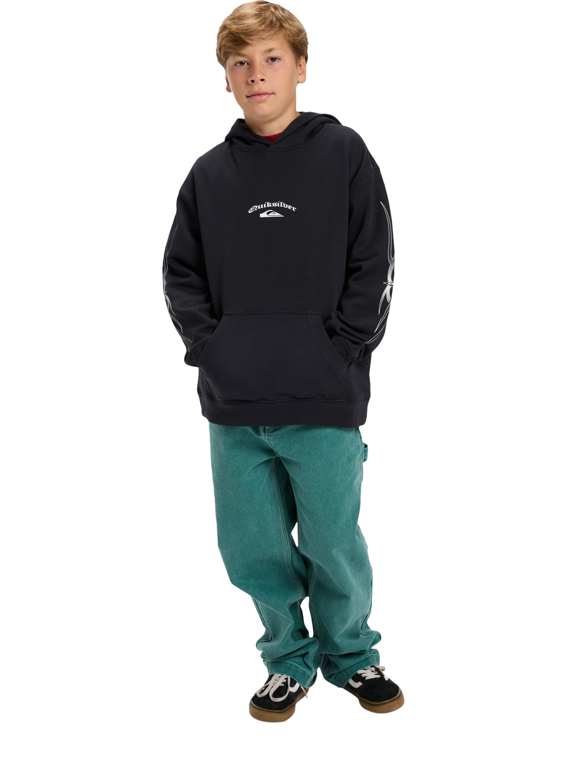Product image 5 of 5, which shows Quicksilver Kids' Cotton Rich Oversized Hoodie, Black, 8 years