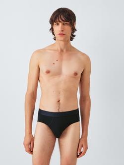 John Lewis Organic Cotton Briefs, Pack of 3, Black - view 2, Black