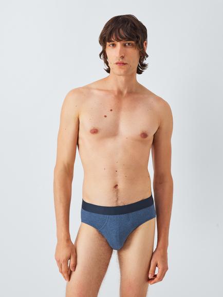 John Lewis Organic Cotton Briefs, Multi Blue - view 2, Multi/Blue