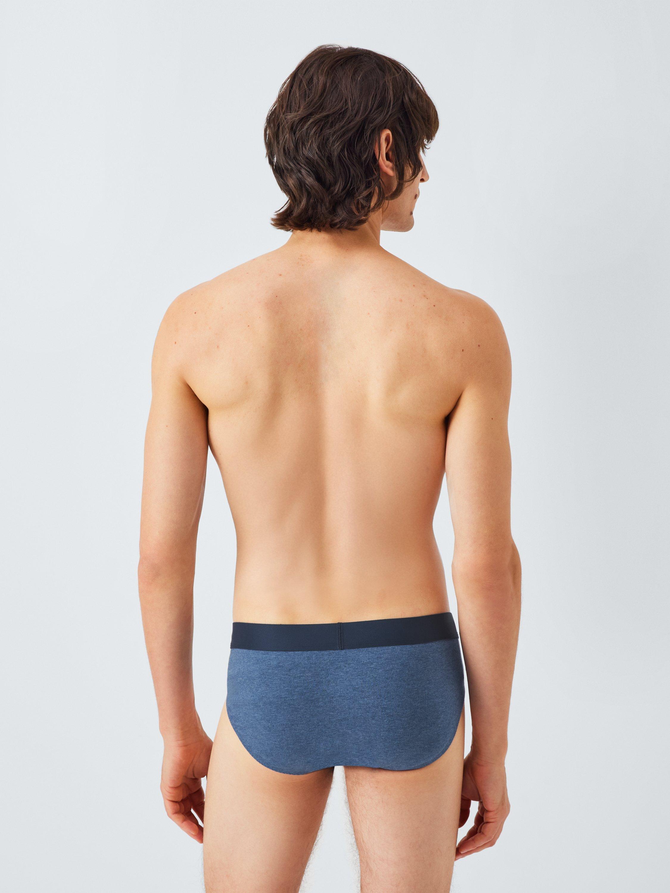 Product image 3 of 3, which shows John Lewis Organic Cotton Briefs, Multi/Blue, S