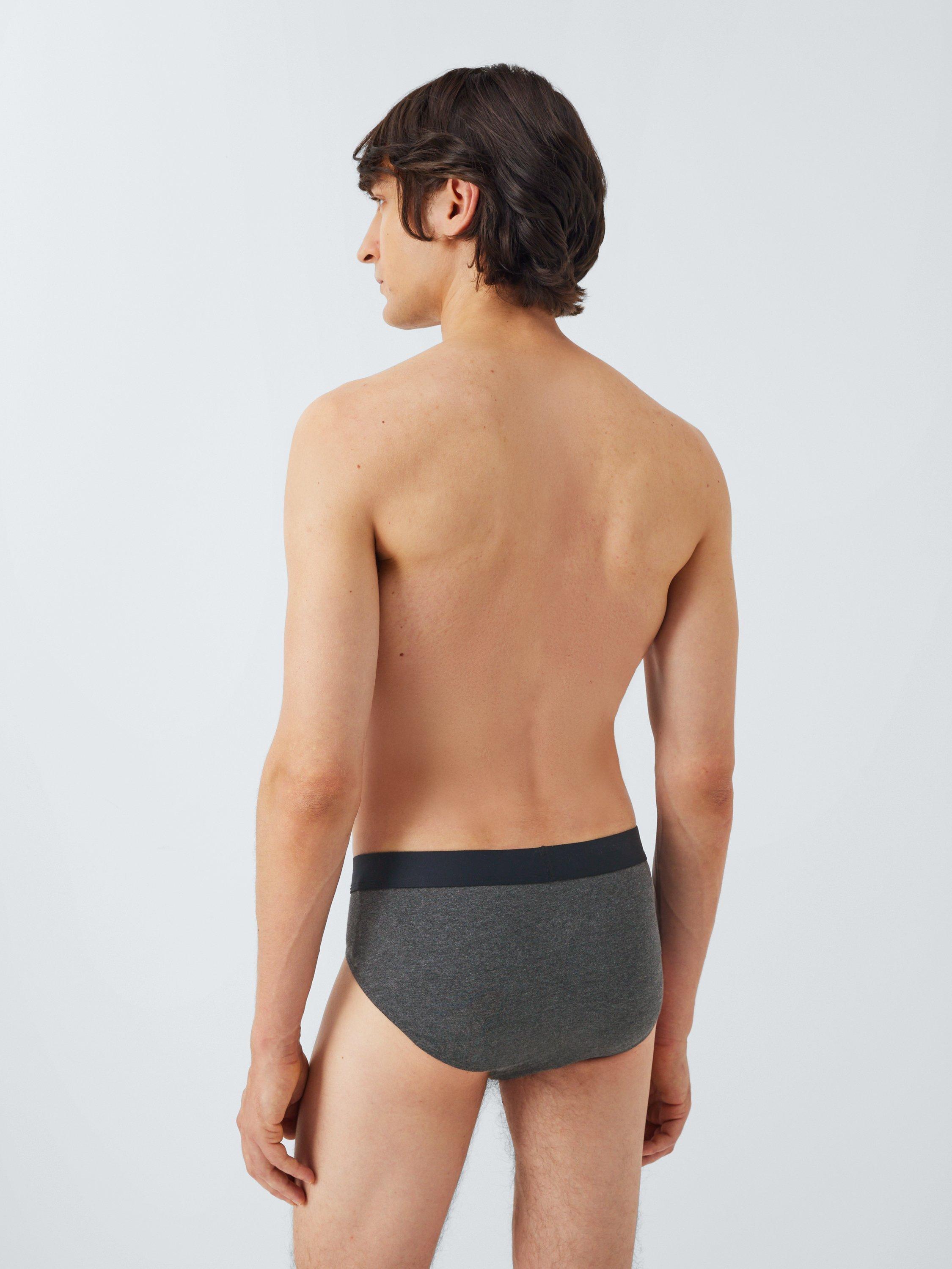 Product image 3 of 4, which shows John Lewis Organic Cotton Briefs, Pack of 3, Multi/Grey, S
