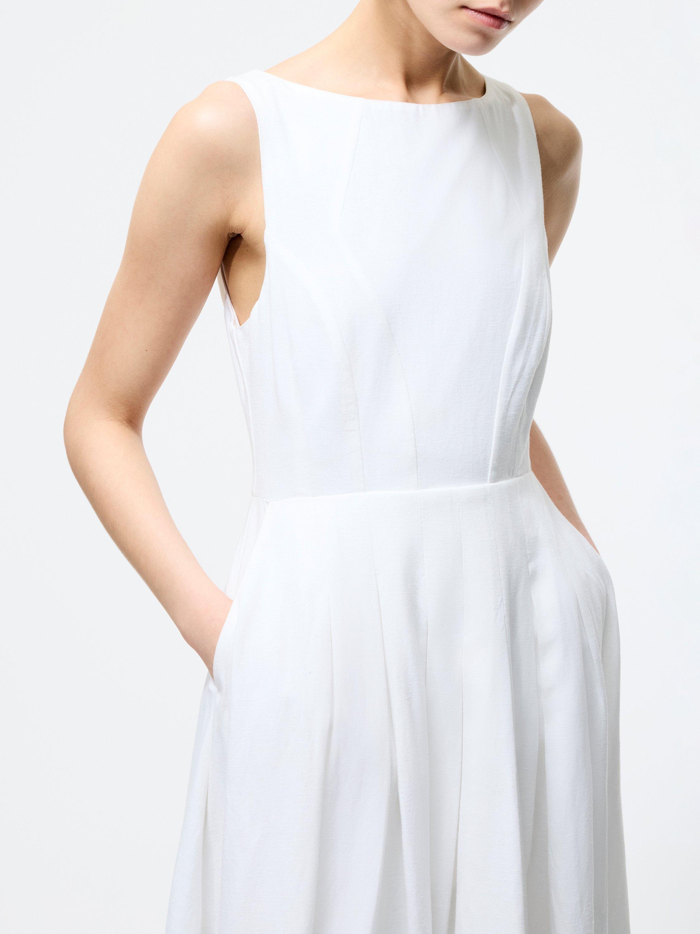 Product image 3 of 5, which shows French Connection Ariette Sleeveless Midi Dress, White, 8