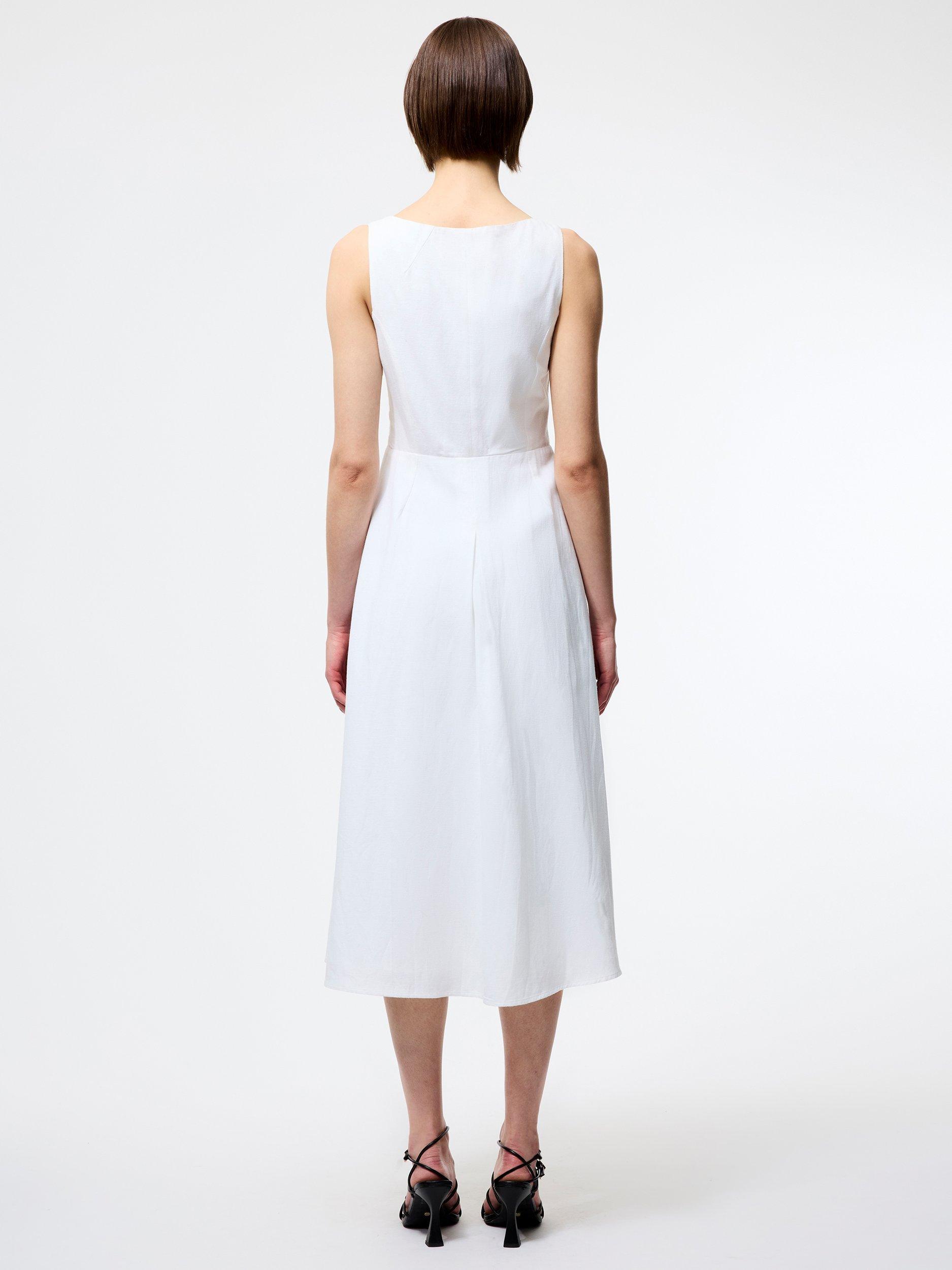 Product image 4 of 5, which shows French Connection Ariette Sleeveless Midi Dress, White, 8