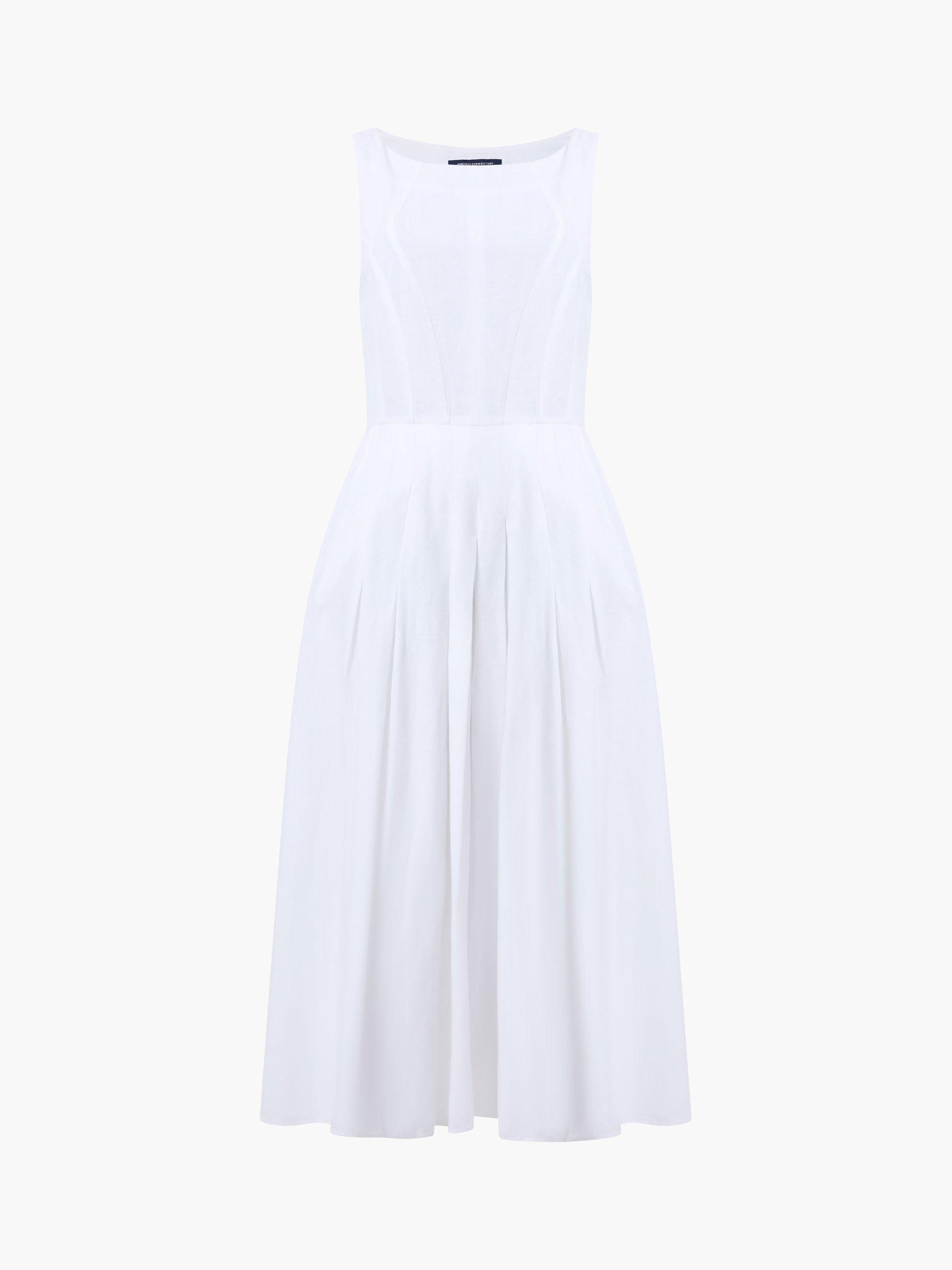 Product image 5 of 5, which shows French Connection Ariette Sleeveless Midi Dress, White, 8