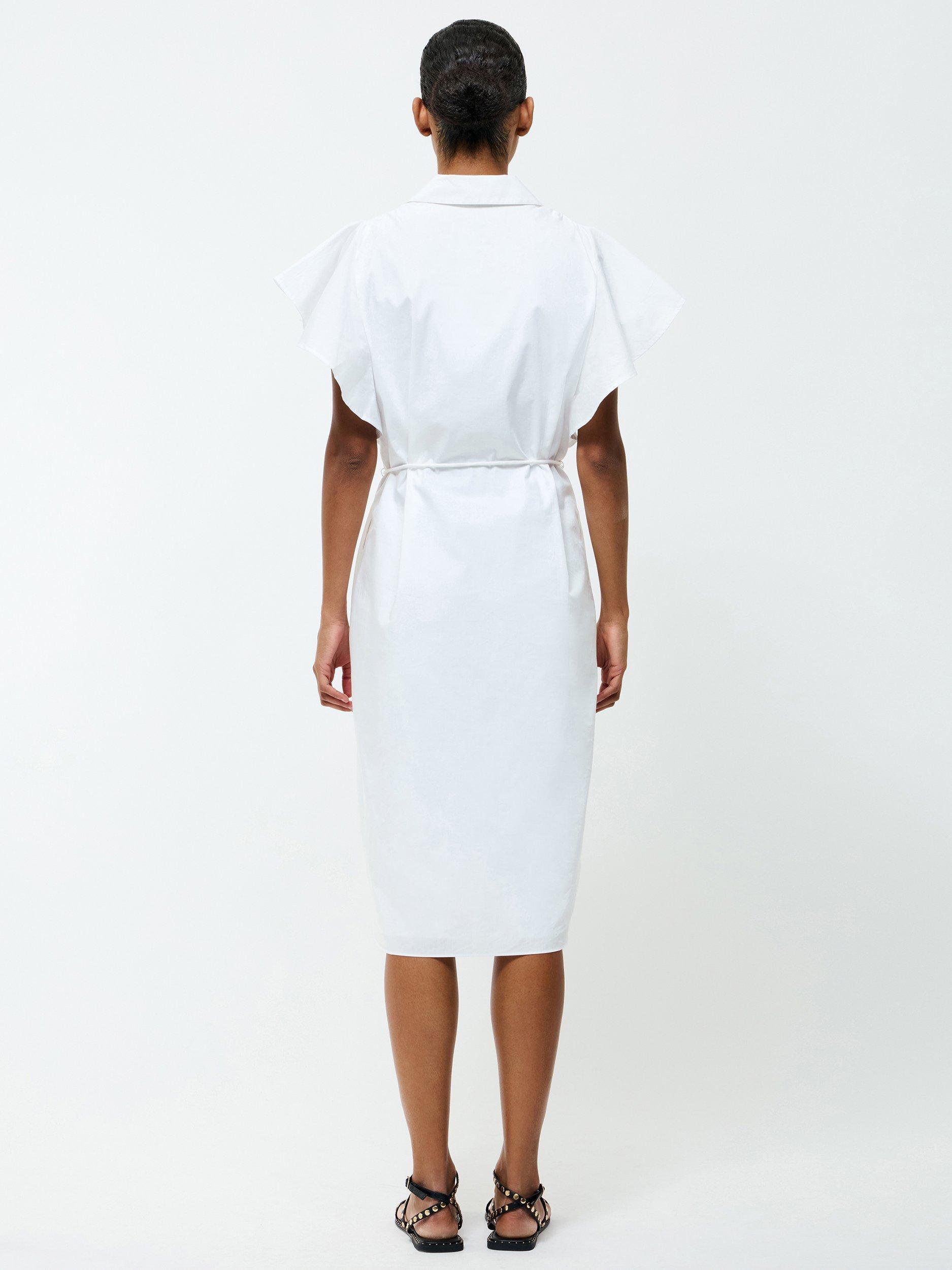 Product image 4 of 5, which shows French Connection Cambria Cotton Belted Dress, Linen White, XS