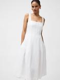 French Connection Birdie Linen-Blend Square Neck Dress, Summer White