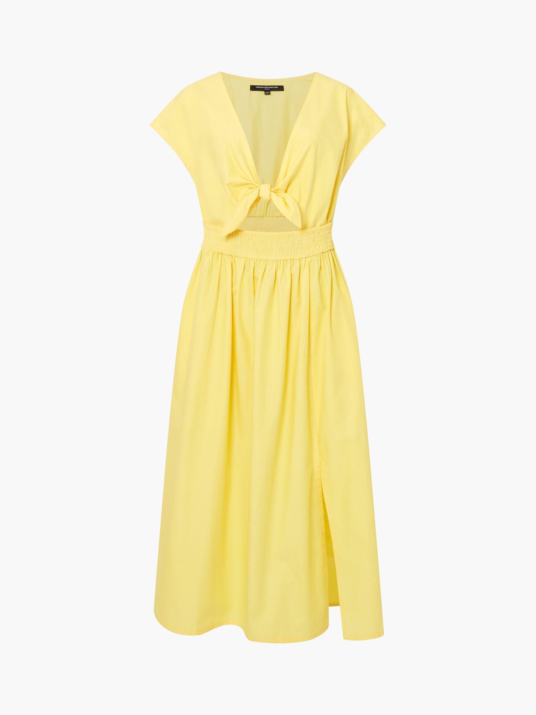 Product image 5 of 5, which shows French Connection Barletta Cotton Poplin Dress, Yellow, S