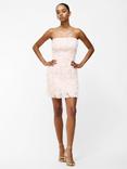 French Connection Cher Rosette Textured Bandeau Mini Dress, Blush Pink
