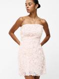 French Connection Cher Rosette Textured Bandeau Mini Dress, Blush Pink