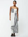 French Connection Genevieve Ariette Stripe Maxi Dress, White/Black, White/Black