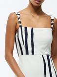 French Connection Genevieve Ariette Stripe Maxi Dress, White/Black, White/Black