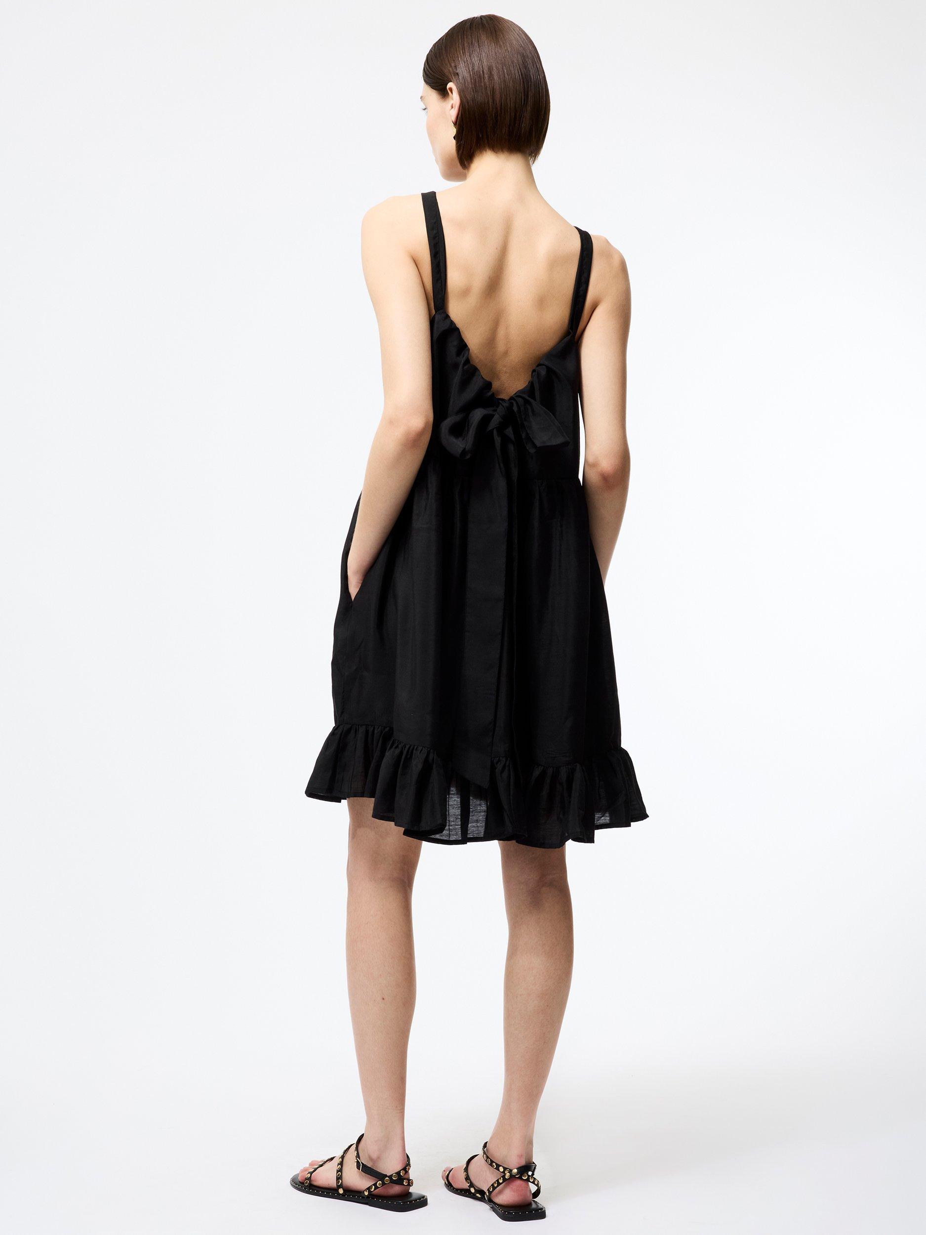 Product image 4 of 5, which shows French Connection Hollan Godet Dress, Black, XS