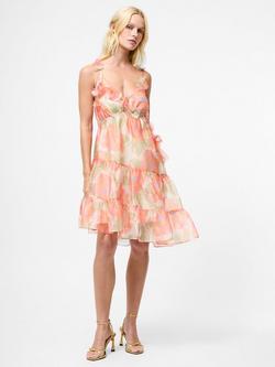 French Connection Jasmine Organza Dress, Orange/Multi