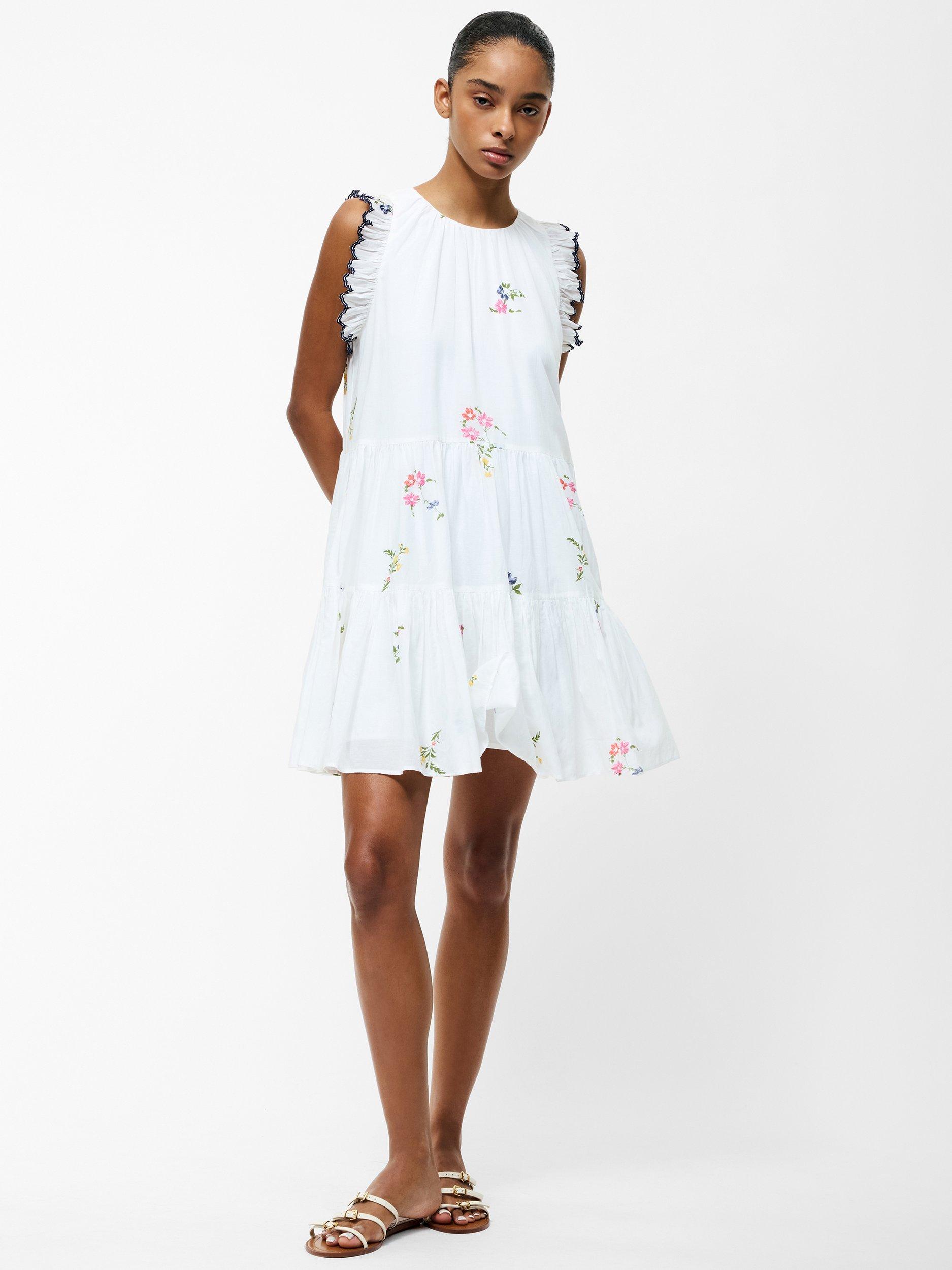 Product image 1 of 5, which shows French Connection Kirsty Holland Mini Dress, White/Multi, XS