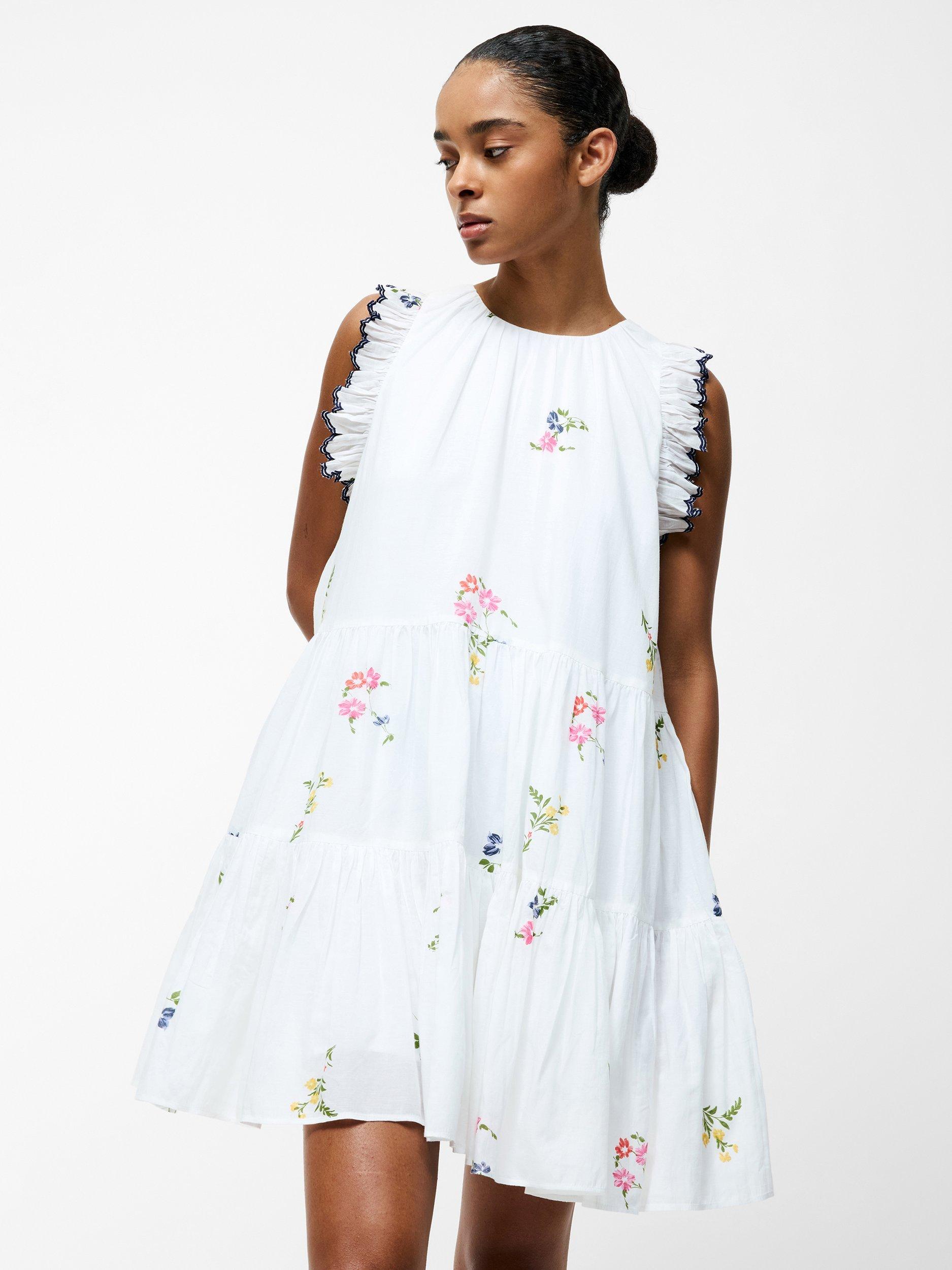 Product image 3 of 5, which shows French Connection Kirsty Holland Mini Dress, White/Multi, XS