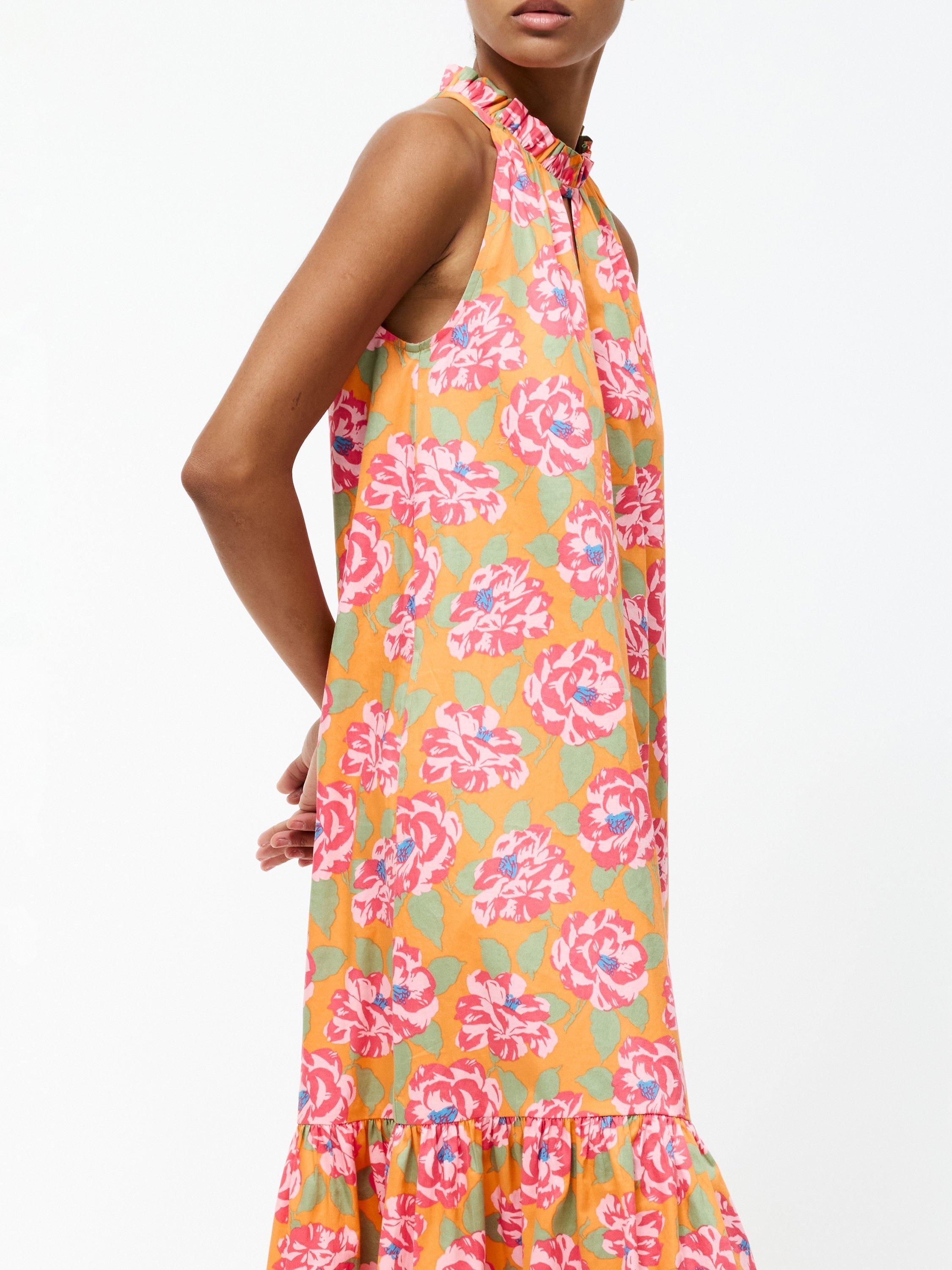 Product image 2 of 5, which shows French Connection Louisa Alexis Halterneck Dress, Orange/Multi, 6