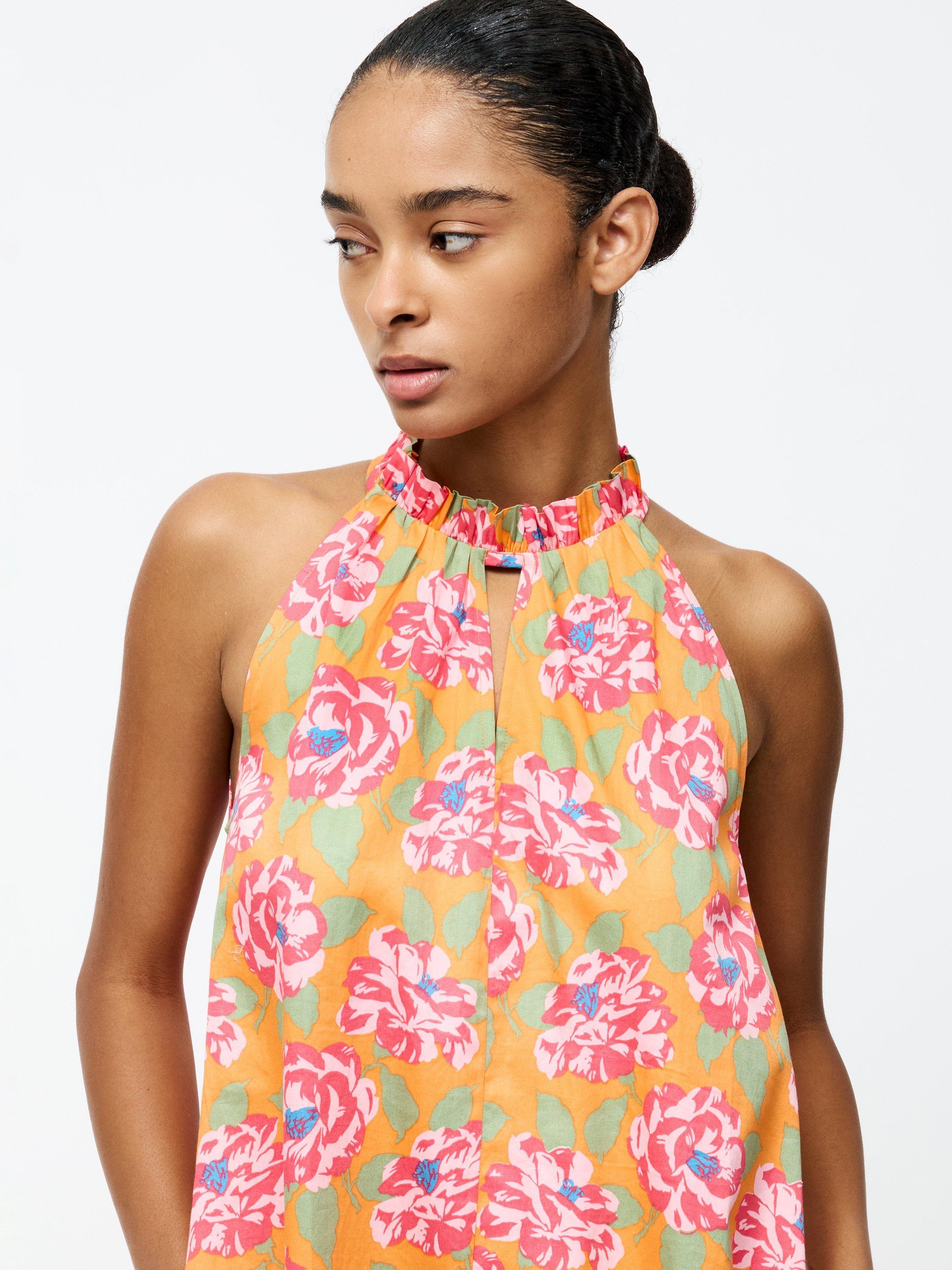 Product image 3 of 5, which shows French Connection Louisa Alexis Halterneck Dress, Orange/Multi, 6
