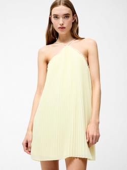 French Connection Sunburst Halter Neck Mini Dress, Cornsilk Yellow