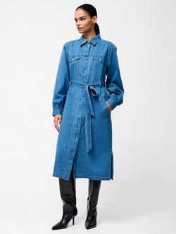 French Connection Zaves Chambray Denim Dress, Blue - view 2, Blue
