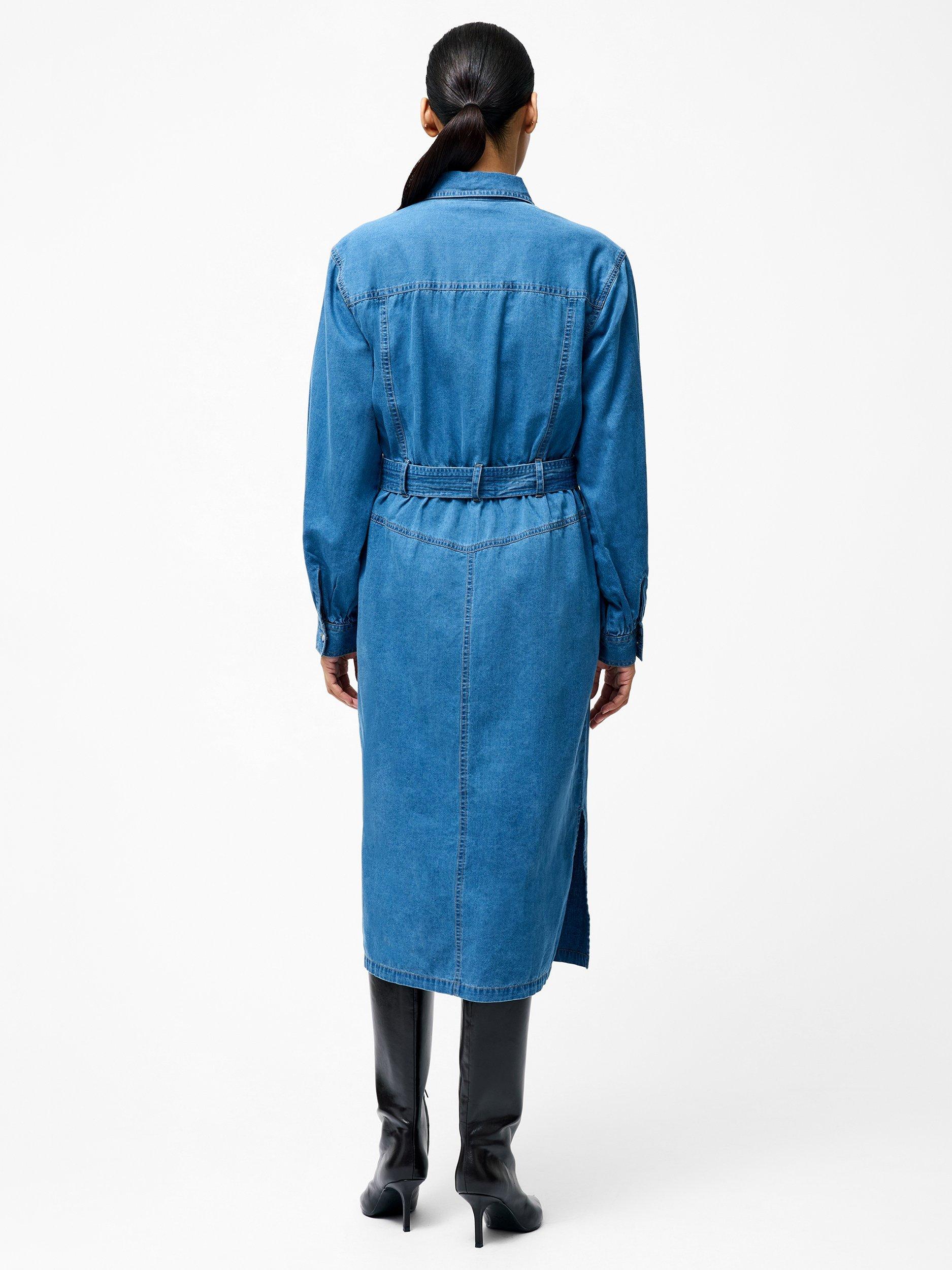 Product image 4 of 4, which shows French Connection Zaves Chambray Denim Dress, Blue, XS