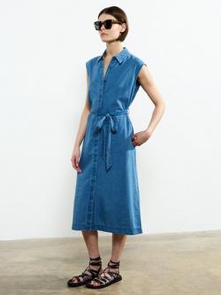 French Connection Zaves Denim Midi Dress, Denim Blue