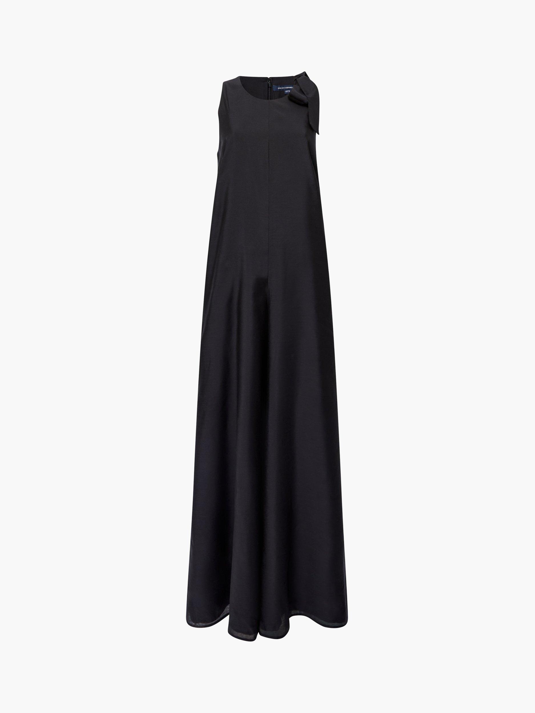 Product image 5 of 5, which shows French Connection Holland Shoulder Tie Jumpsuit, Black, XS