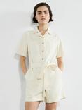 French Connection Dana Denim Playsuit, Ecru
