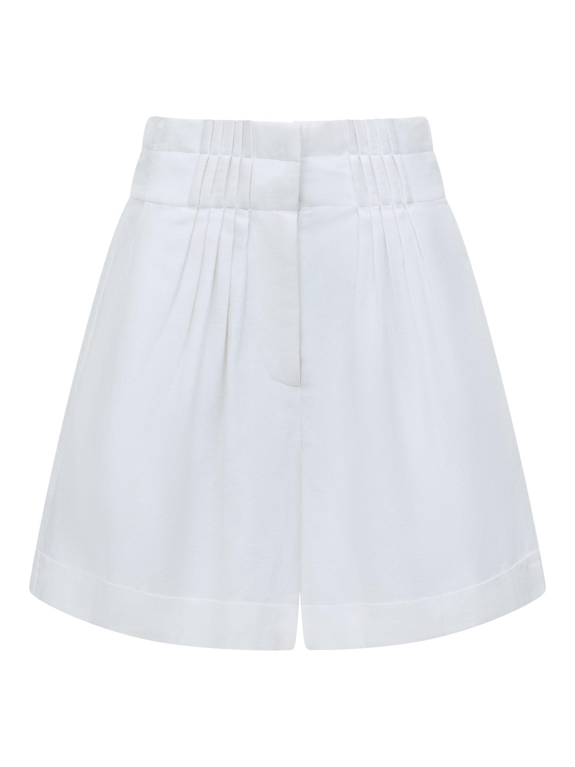 Product image 5 of 5, which shows French Connection Ariette High Waist Shorts, White, 6
