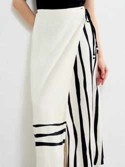 French Connection Genevieve Cotton Linen Blend Skirt - view 2, White/Black