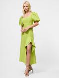 French Connection Islay Linen Blend Midi Skirt, Cactus Green