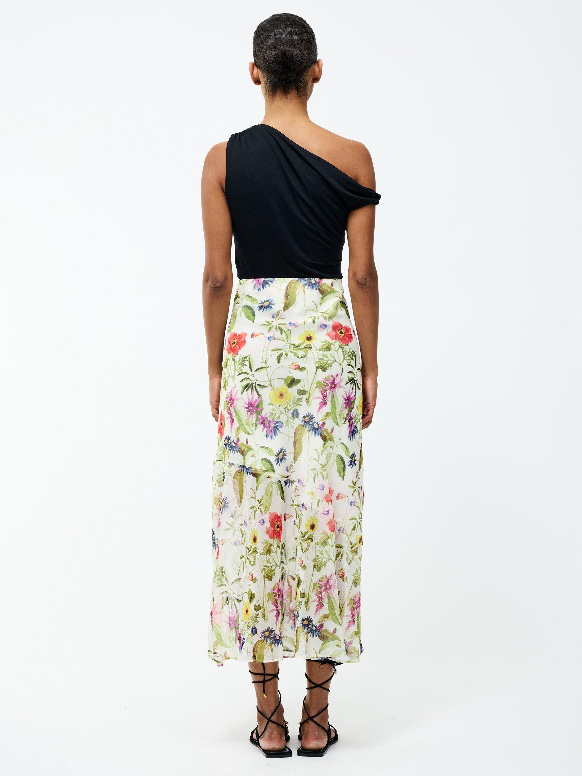 Product image 2 of 5, which shows French Connection Monica Hallie Floral Skirt, White/Multi, 14