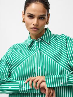 French Connection Alexis Stripe Angled Yoke Shirt - view 2, Green/Summer White