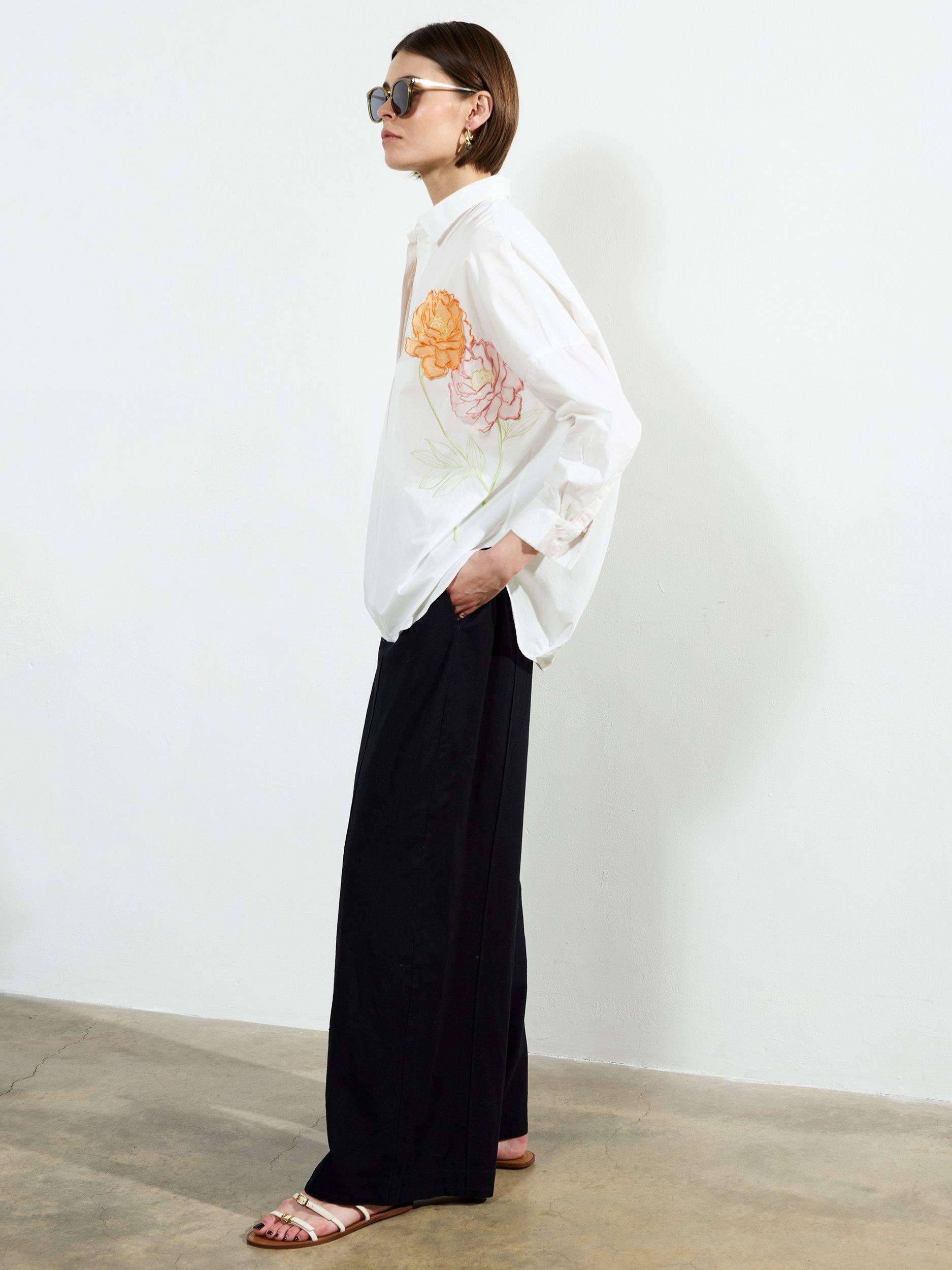 Product image 2 of 5, which shows French Connection Cambria Cotton Popover Shirt, White/Multi, XS