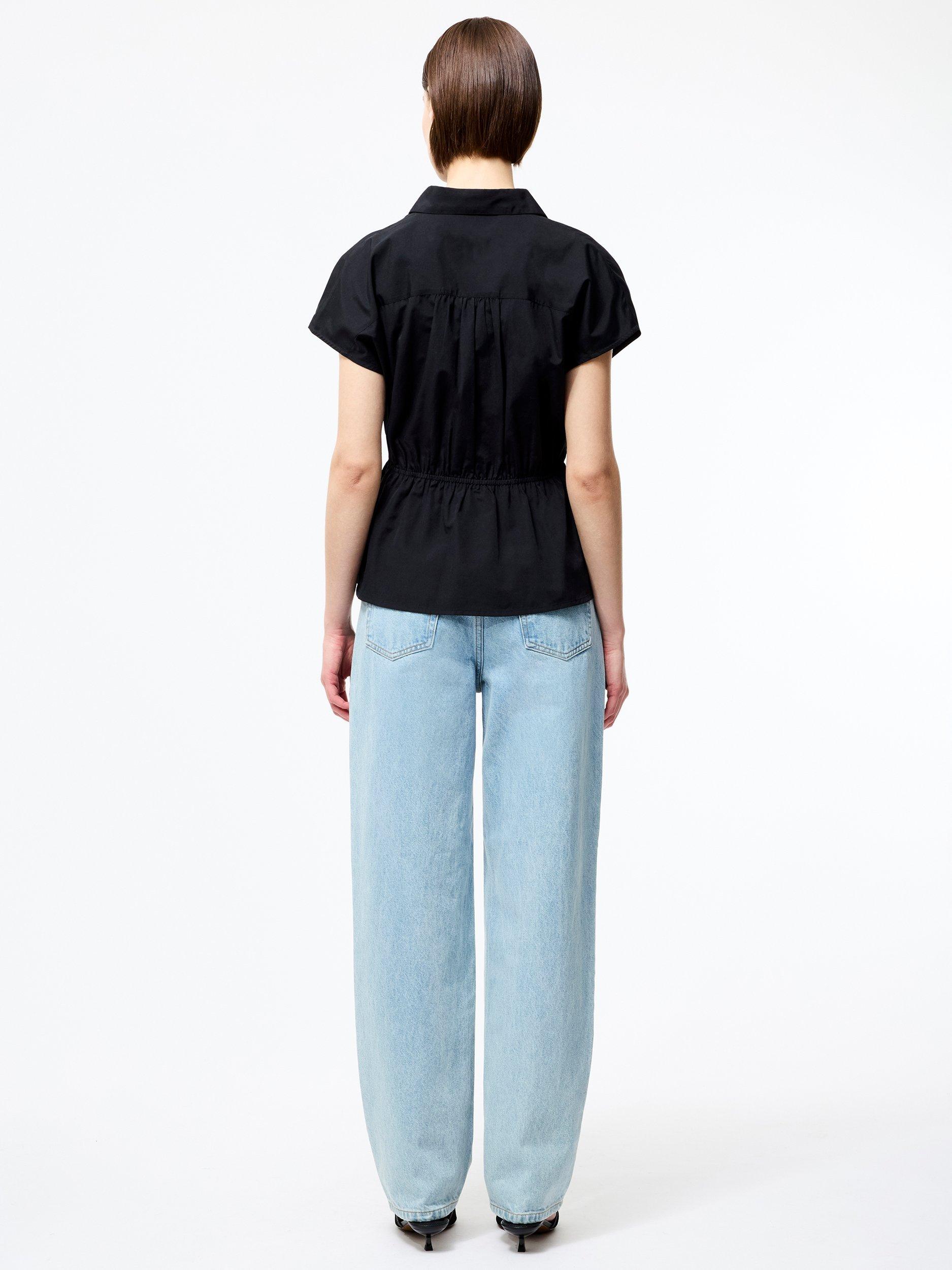 Product image 4 of 5, which shows French Connection Era Cotton Poplin Shirt, Black, 6