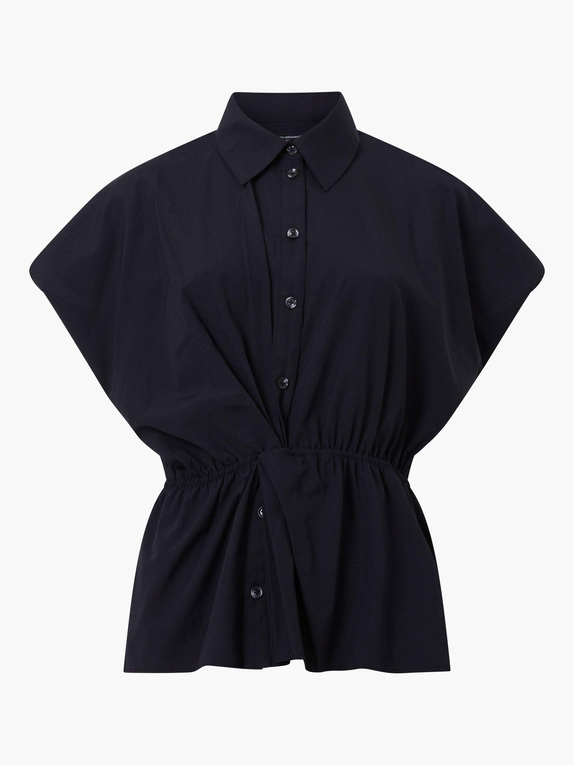Product image 5 of 5, which shows French Connection Era Cotton Poplin Shirt, Black, 6