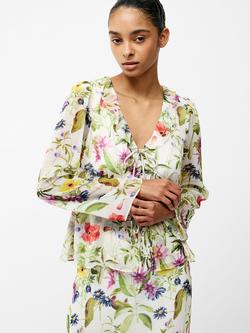 French Connection Monica Hallie Crinkle Blouse - view 2, White/Multi