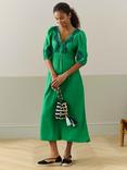 Brora Cotton Cheesecloth Embroidered Midi Dress