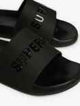 Superdry Luxe Logo Pool Sliders, Black