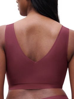 Chantelle Soft Stretch V-Neck Padded Crop Bra - view 2, Sienna Red