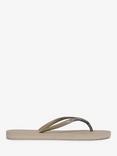 Superdry Core Metallic Flip Flops, Deep Beige Slub